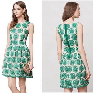 Anthropologie As Seen on TV Blogger Fav Leifdottir Green Lacebloom Dress